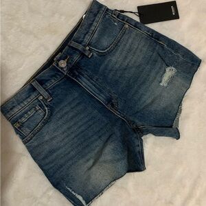 Hudson Jeans Blue Jean Shorts with Subtle Distressing